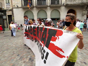 Concentraci&oacute; a la pla&ccedil;a del Vi per la independ&egrave;ncia i la llibertat dels presos pol&iacute;tics