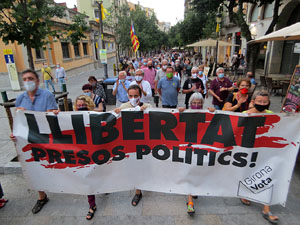Concentraci&oacute; a la pla&ccedil;a del Vi per la independ&egrave;ncia i la llibertat dels presos pol&iacute;tics