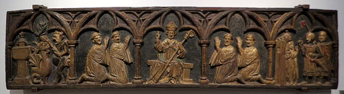 Tapa del sepulcre de Sant Narc&iacute;s. Segle XIV