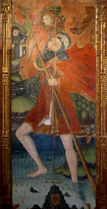 Taula de Sant Crist&ograve;fol. Atribu&iuml;t a Gabriel Pou. 1504. Tremp sobre fusta