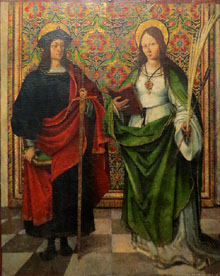 Sant Iscle i Santa Vict&ograve;ria. Francesc Espinosa, Pere Mates. 1527-1528. Pintura sobre fusta