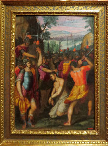 Decapitaci&oacute; de Sant Jaume. Giovanni Battista Toscano. 1600-1615. Oli sobre fusta