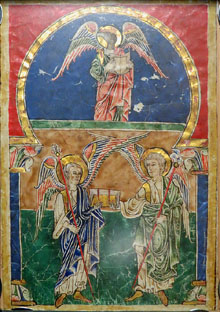 P&agrave;gina miniada d'un Beatus. Finals del segle XII