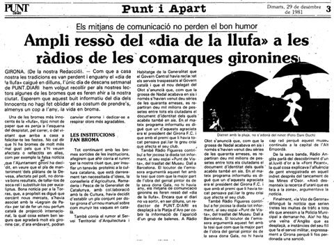 Les innocentades dels mitjans de comunicaci&oacute; gironins del 1981