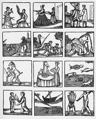 Auca del m&oacute;n al rev&eacute;s. Principis segle XIX