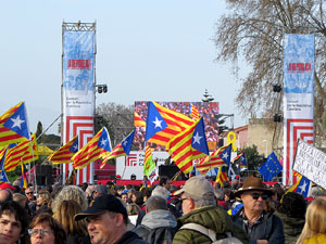 Acte del Consell per la Rep&uacute;blica Catalana a Perpiny&agrave; amb el President Carles Puigdemont i els consellers Clara Ponsat&iacute; i Toni Com&iacute;n
