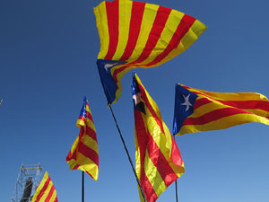 Acte del Consell per la Rep&uacute;blica Catalana a Perpiny&agrave; amb el President Carles Puigdemont i els consellers Clara Ponsat&iacute; i Toni Com&iacute;n