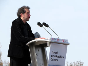 Acte del Consell per la Rep&uacute;blica Catalana a Perpiny&agrave; amb el President Carles Puigdemont i els consellers Clara Ponsat&iacute; i Toni Com&iacute;n