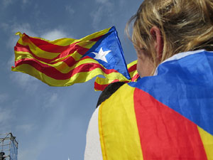 Acte del Consell per la Rep&uacute;blica Catalana a Perpiny&agrave; amb el President Carles Puigdemont i els consellers Clara Ponsat&iacute; i Toni Com&iacute;n