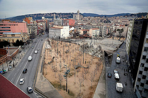 Pla&ccedil;a de l'U d'octubre de 2017 des d'un punt elevat