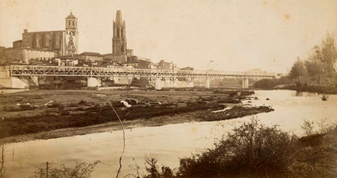 Pont de ferro del ferrocarril Girona-Fran&ccedil;a. 1889