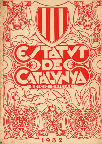 Portada de l'Estatut de 1932, l'Estatut de N&uacute;ria