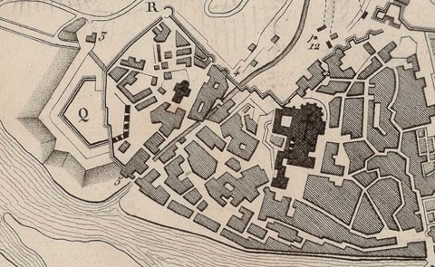 Detall de 'Plan du Si&egrave;ge de Gironne par l'Arm&eacute;e de sa Majest&eacute; en Catalogne en 1809. 1809
