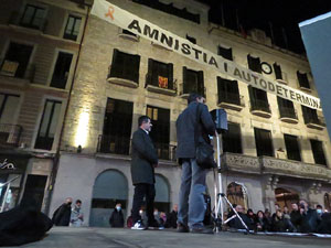Concentraci&oacute; a la pla&ccedil;a del Vi per la independ&egrave;ncia i la llibertat dels presos pol&iacute;tics