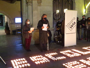 Concentraci&oacute; de protesta per la detenci&oacute; de Carles Puigdemont a l'Alguer