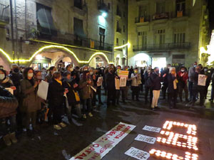 Concentraci&oacute; de protesta per la detenci&oacute; de Carles Puigdemont a l'Alguer