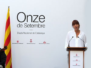 Diada Nacional 2021. Acte institucional al Pati de la Diputaci&oacute;, amb parlaments de Marta Madrenas, Miquel Noguer i Laia Ca&ntilde;igueral