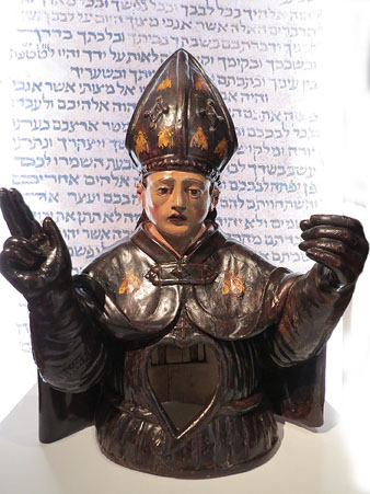 Bust reliquiari de Sant Narc&iacute;s. Autor desconegut. Segle XVIII. Talla en fusta policromada