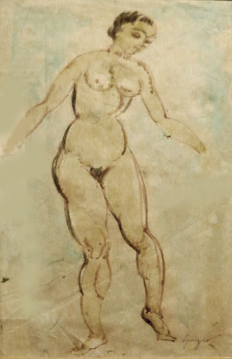 Nu dempeus. Ca. 1915-1916. Celso Lagar