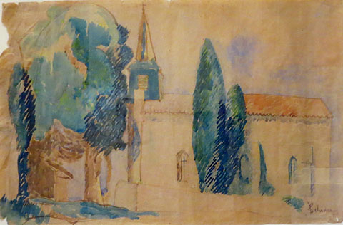 L'esgl&eacute;sia de Cizos. 1914. Celso Lagar