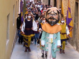 Fires de Sant Narc&iacute;s 2021. Toc de rams. Cerim&ograve;nia del canvi de rams de les gegantes
