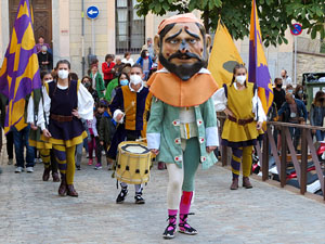 Fires de Sant Narc&iacute;s 2021. Toc de rams. Cerim&ograve;nia del canvi de rams de les gegantes