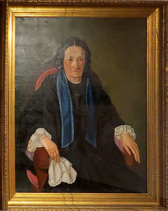 Retrat de Maria &Agrave;ngela Bivern, hero&iuml;na de Santa B&agrave;rbara. Oli sobre tela