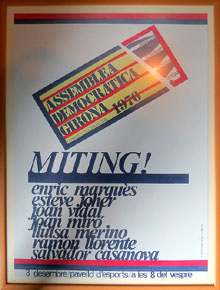 Cartell d'un m&iacute;ting de l'Assemblea Democr&agrave;tica Girona. 1976