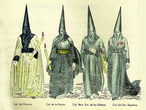 Dibuix de les Vestes de Girona. Publicat al programa de Setmana Santa de 1948