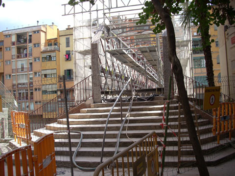 Obres al pont de les Peixateries Velles. 2008