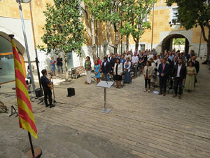 Diada Nacional 2022. Acte institucional al Pati de les Magn&ograve;lies, amb parlaments de Quim Ayats, Miquel Noguer i Laia Ca&ntilde;igueral