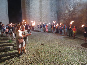 Diada Nacional 2022. XV Marxa de Torxes de Girona pels carrers del Barri Vell de Girona
