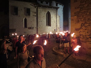 Diada Nacional 2022. XV Marxa de Torxes de Girona pels carrers del Barri Vell de Girona