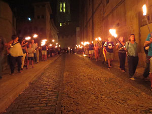 Diada Nacional 2022. XV Marxa de Torxes de Girona pels carrers del Barri Vell de Girona