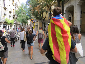 Diada Nacional 2022. Concentraci&oacute; a la pla&ccedil;a del Vi, lectura del manifest i cant de Els Segadors