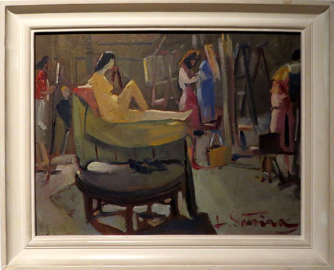 Interior d'una aula de Llotja. Joaquim Datsira Prun&eacute;s. Ca. 1947