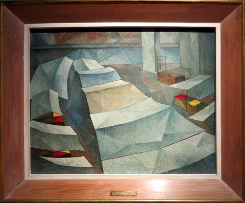 Evarist Vall&egrave;s. 'Pla&ccedil;a del mercat de Figueres', 1953. Oli sobre tela