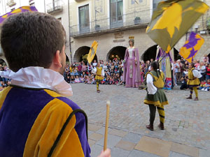 Fires de Sant Narc&iacute;s 2022. Toc de rams. Cerim&ograve;nia del canvi de rams de les gegantes