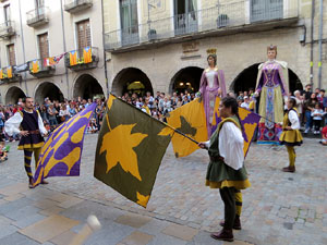Fires de Sant Narc&iacute;s 2022. Toc de rams. Cerim&ograve;nia del canvi de rams de les gegantes