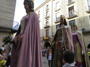 Fires de Sant Narc&iacute;s 2022. Toc de rams. Cerim&ograve;nia del canvi de rams de les gegantes