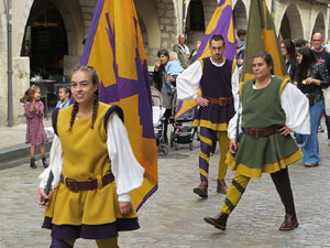 Fires de Sant Narc&iacute;s 2022. Toc de rams. Cerim&ograve;nia del canvi de rams de les gegantes