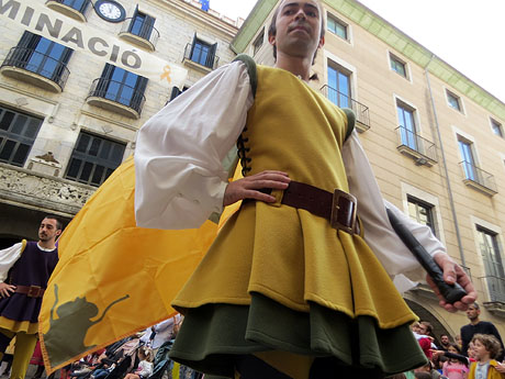 Fires de Sant Narc&iacute;s 2022. Toc de rams. Cerim&ograve;nia del canvi de rams de les gegantes