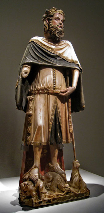 Les muralles medievals de Girona es varen construir durant el regnat de Pere el Cerimoni&oacute;s. Escultura de Jaume Cascalls, 1345