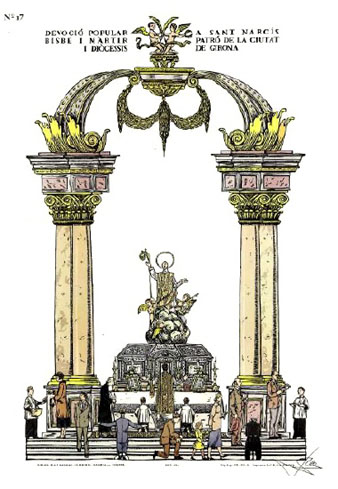 Devoci&oacute; popular a Sant Narc&iacute;s, bisbe i m&agrave;rtir patr&oacute; de la ciutat i di&ograve;cessis de Girona. Any 1930