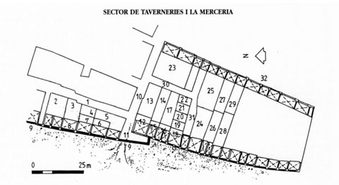 Planta que correspon al sector central i meridional de la galta
esquerra de la Rambla de la Llibertat