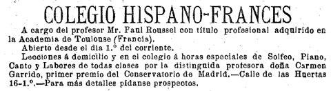 Anunci publicat al 'Diario de Gerona de Avisos y Not&iacute;cias' de l'11/8/1899
