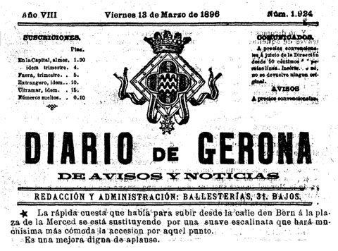 Not&iacute;cia de la construcci&oacute; de les escales del darrer tram del carrer Vern. 