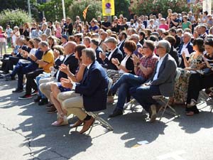 Diada Nacional 2023. Acte institucional a la pla&ccedil;a Catalunya, amb parlaments de Lluc Salellas, Miquel Noguer i Laia Ca&ntilde;igueral