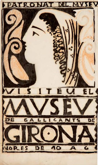 Dibuix preparatori per a un cartell de promoci&oacute; del Museu de Sant Pere de Galligants, de Llu&iacute;s Busquets
