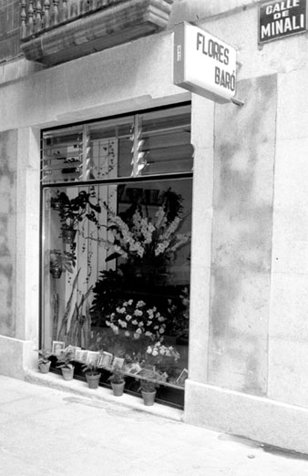 La floristeria Bar&oacute; al carrer Minali. 1963